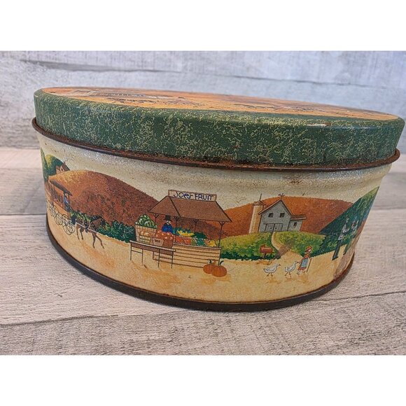 Vintage Steeltin Apple Festival  Decorative Tin Box - Picture 3 of 7